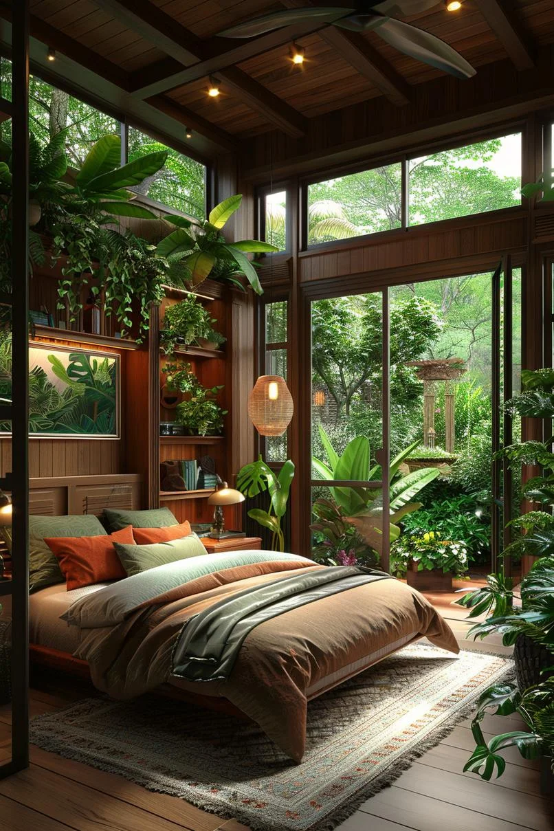 1. Dormitorio con aire de bosque