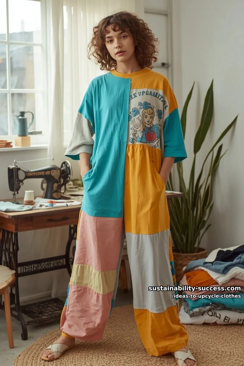 11. Conjunto de descanso oversize con camisetas