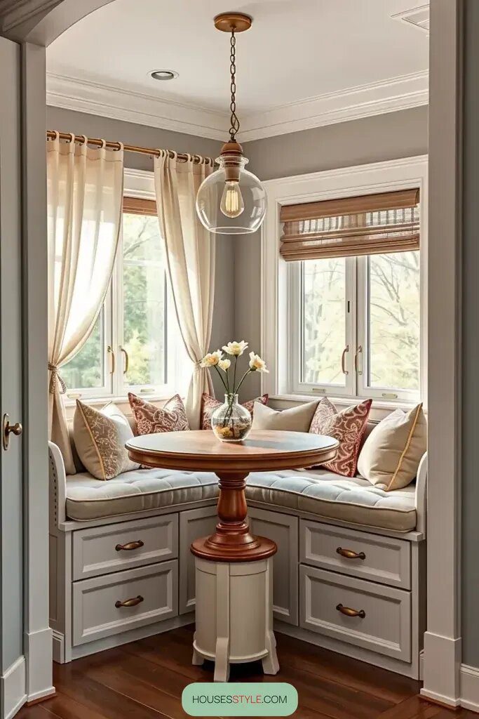Window Seat Dining With Hidden Storage Underneath
