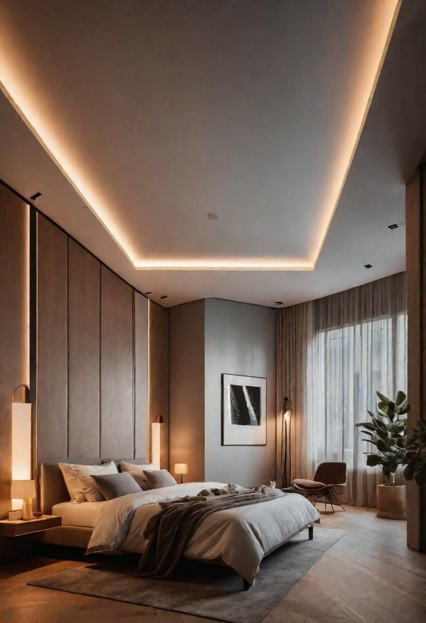 6. Sleek Ambient Ceiling Lighting