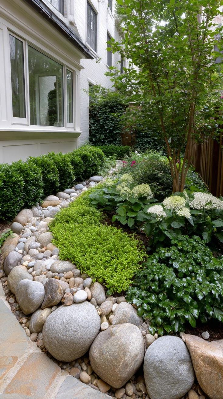8. Garden Design Using Large River Stones - photo 3
