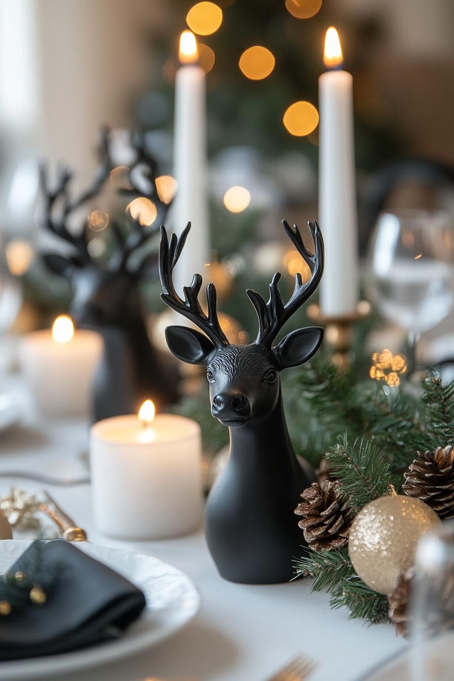10. Black and White Reindeer Scenes