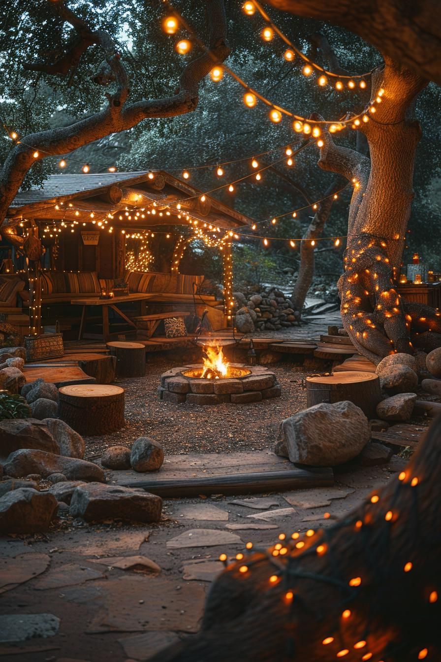 6. Fire Pit Seating on Flagstone