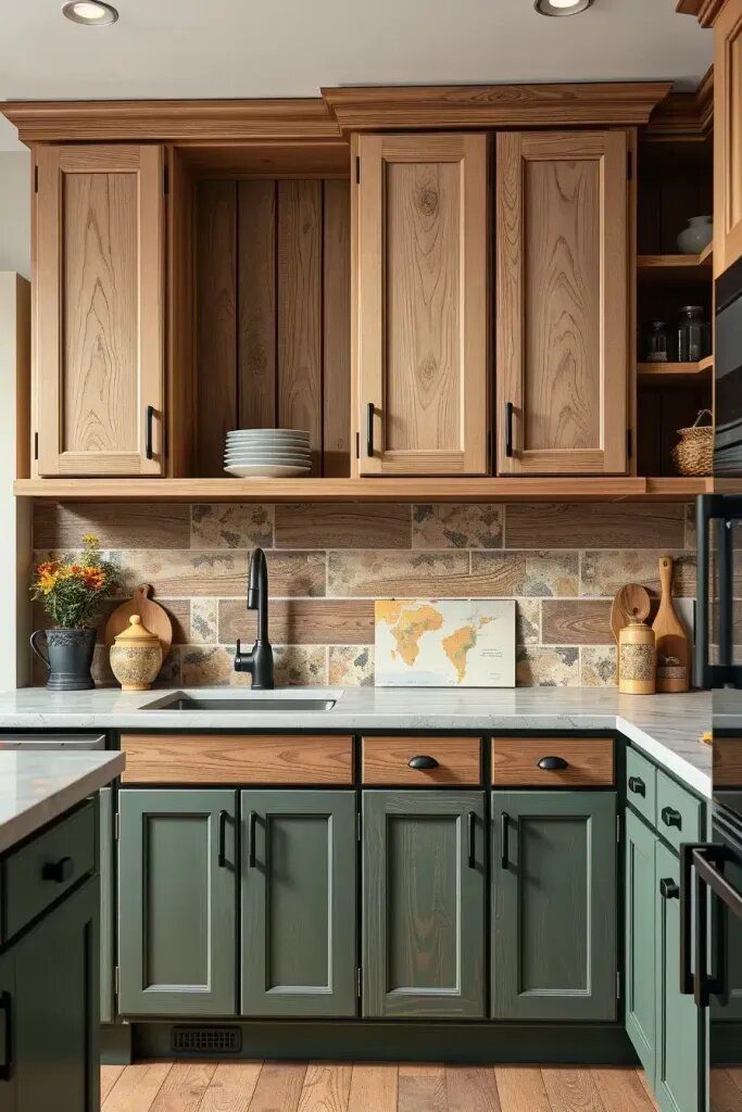 Rustic-Finish Cabinetry With a Minimalist Look