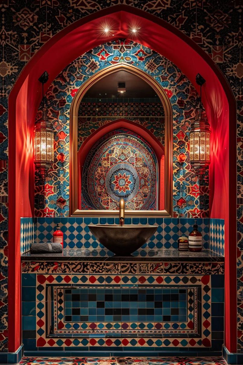 2. Vibrant Moroccan Tile Accents