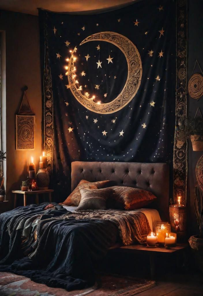9. Mystical Moody Bedroom Style
