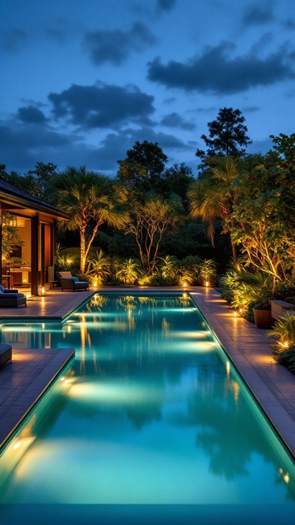 Lighting Ideas for Evening Poolside Ambiance