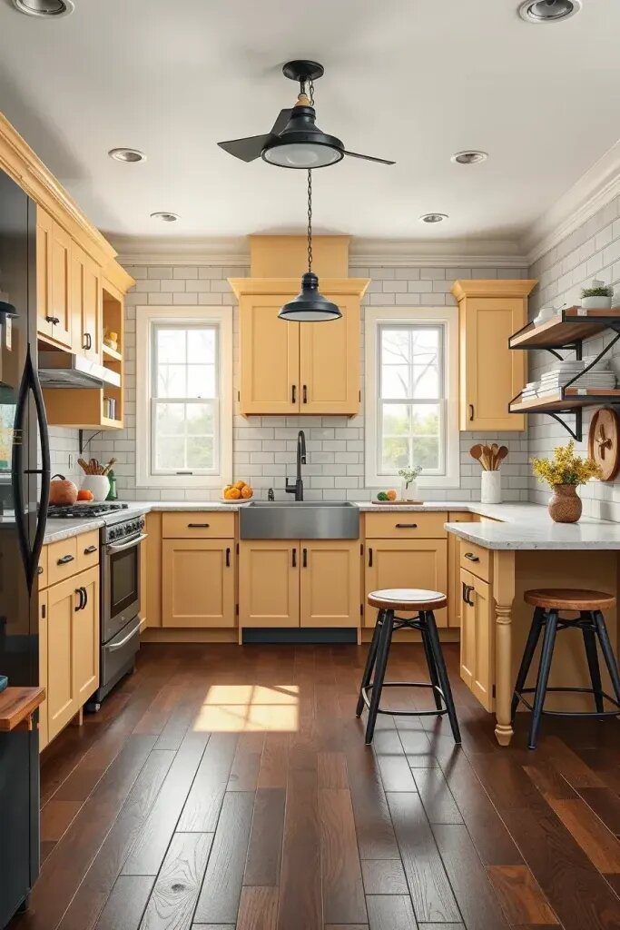 Urban Farmhouse Kitchens With Butter Yellow Details - photo 2