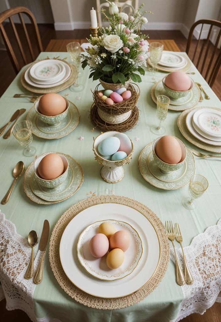 6. Vintage-Inspired Easter Table Ideas - photo 2