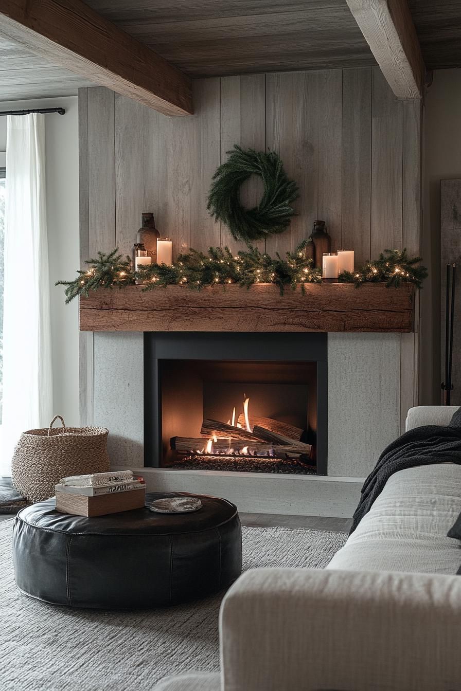 7. Monochrome Textures for a Chic Mantle