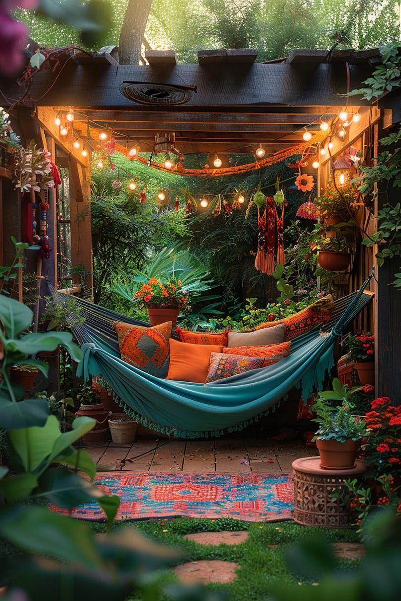 12. Colorful Backyard Hammock Retreat - photo 2