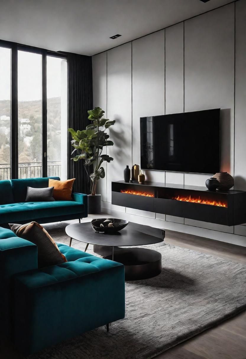 31. Duo-Tone Contrast Living Room Ideas