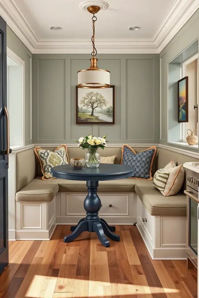 Cozy Dining Nooks in Sage and Blue