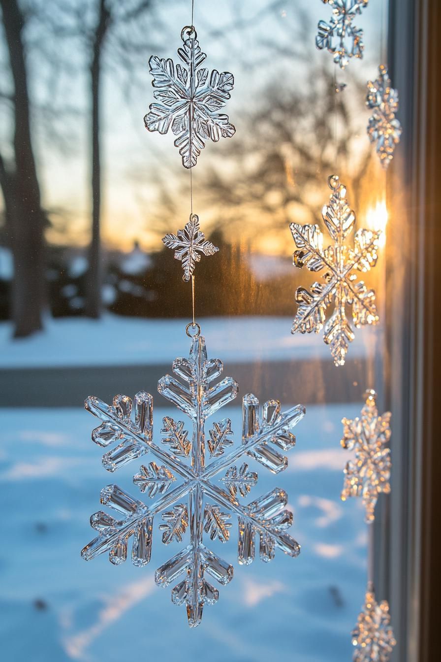 14. Crystal Snowflake Window Ideas