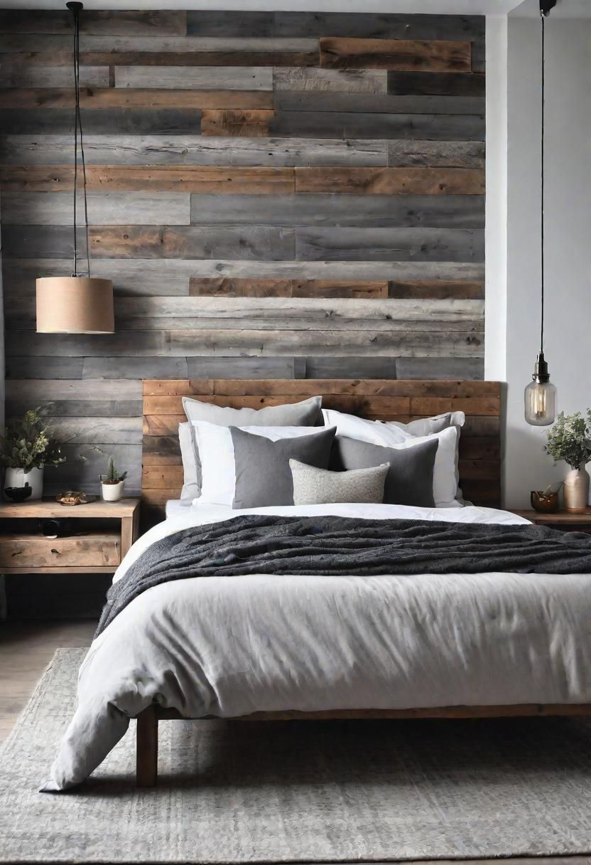 14. Rustic Grey Feature Wall Ideas