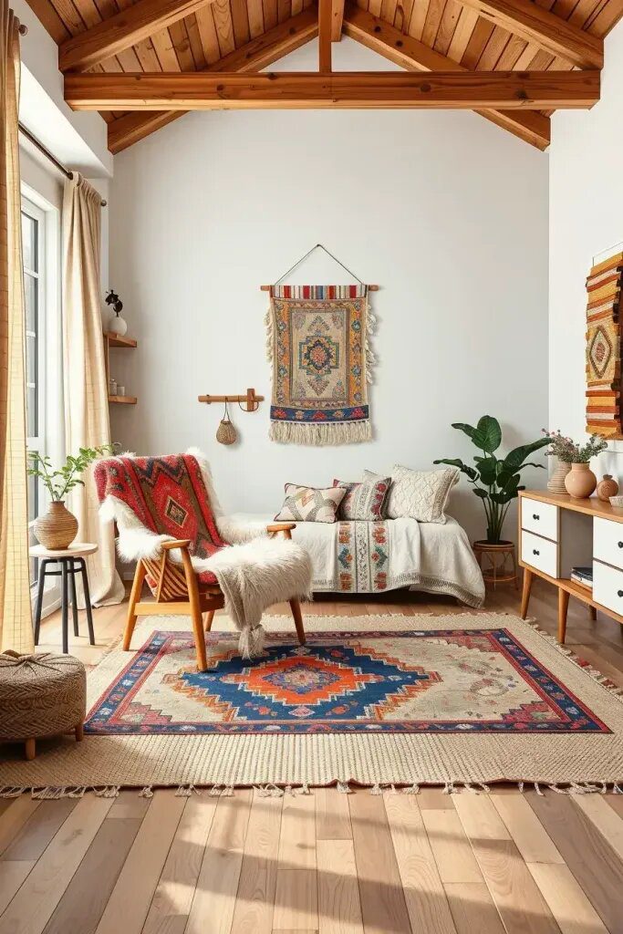 How to Layer Cultural Rugs and Fabrics - photo 2