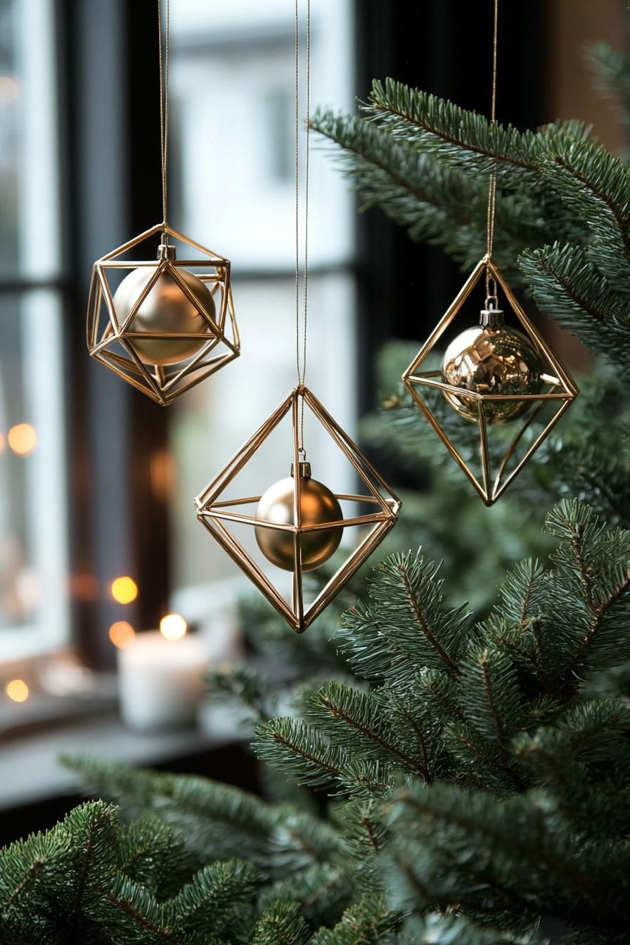 19. Chic Metallic Accents on Foliage