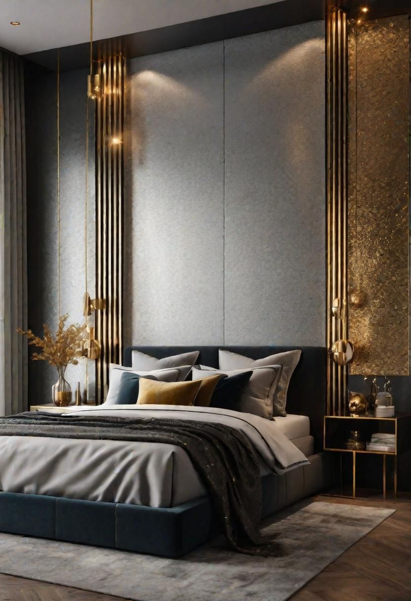 8. Bold Metallic Accent Wall