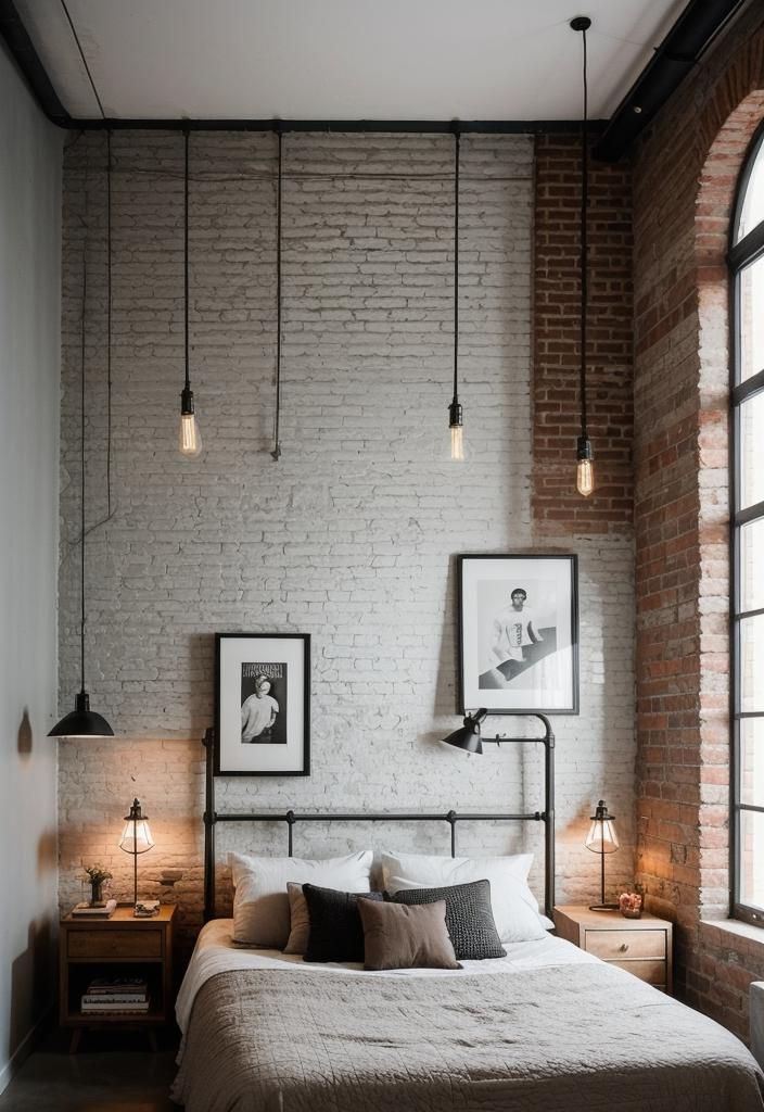 2. Bold Industrial Chic Bedroom