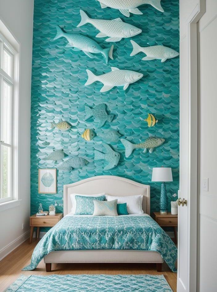 27. Fish Scale Aquatic Accent Wall
