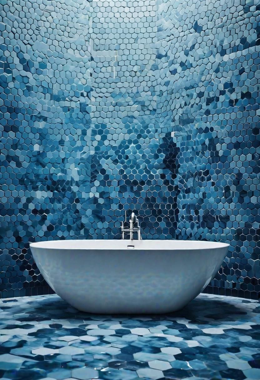 1. Blue Gradient Hexagon Tile Look - photo 2