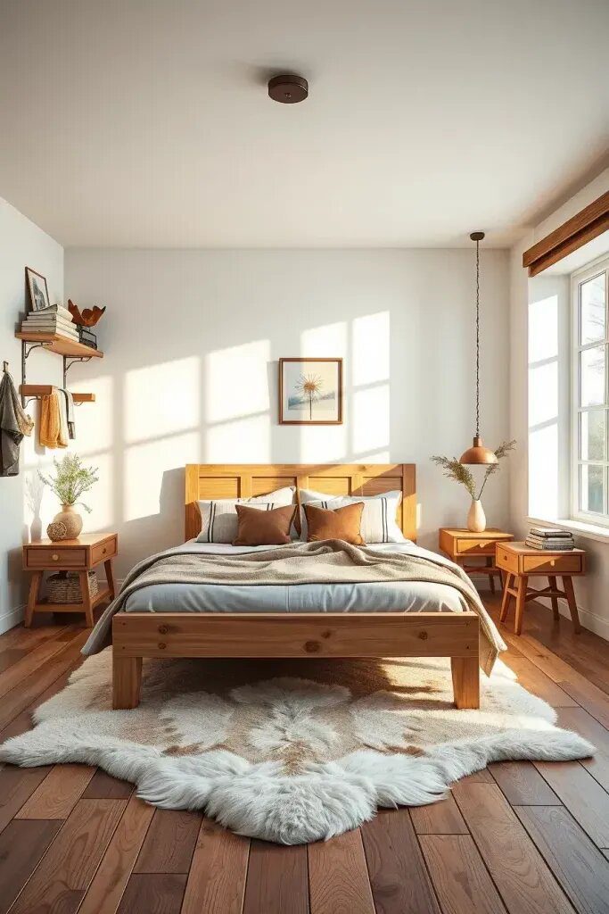 Scandinavian Touches in Rustic Bedrooms