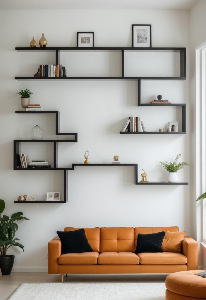 3. Modern Corner Shelving Design