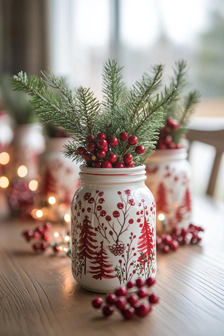 9. Hand-Painted Mason Jar Centerpiece Ideas