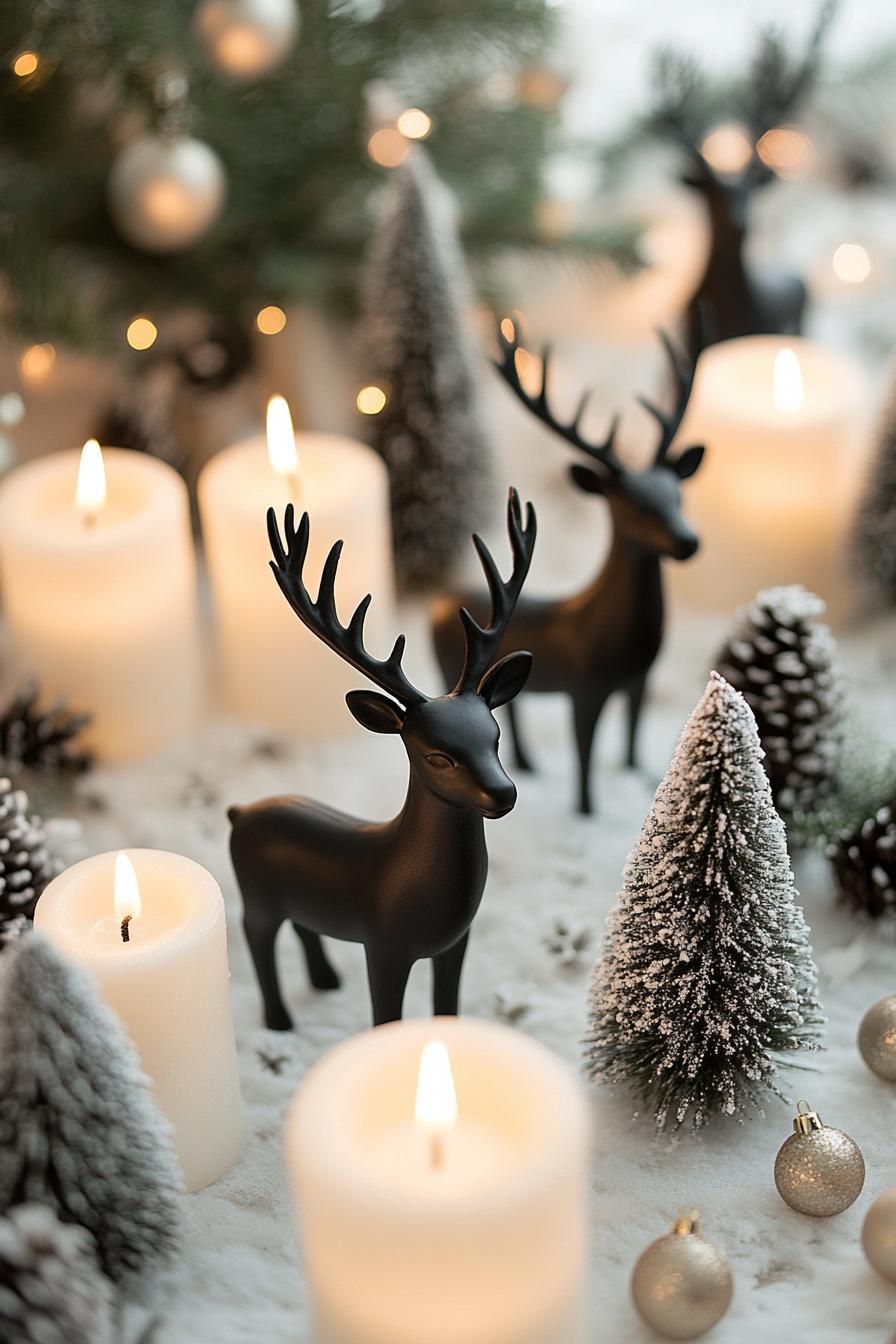 10. Black and White Reindeer Scenes - photo 2