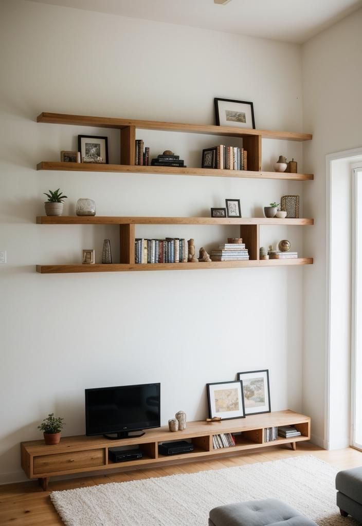 11. Minimalist Shelving with Sliding Barn Doors