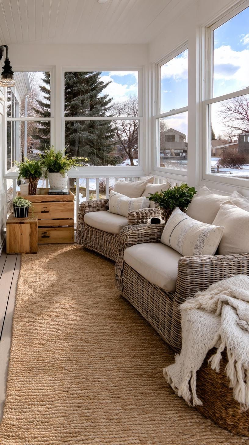 8. Wicker Chairs for a Farmhouse-Style Porch