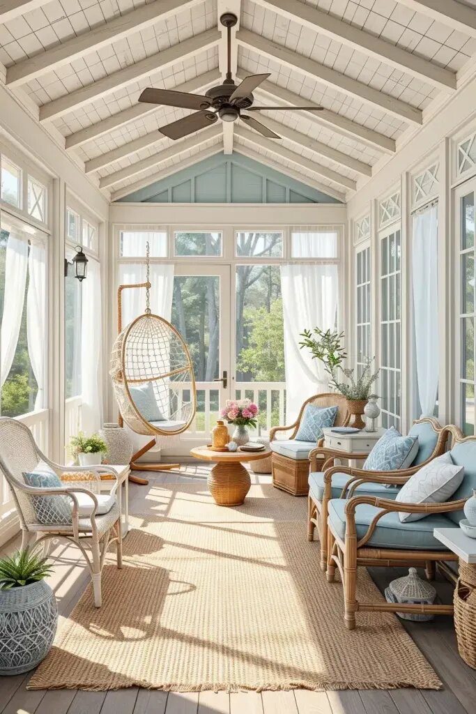 Coastal-Style Screened Porch Makeover Ideas