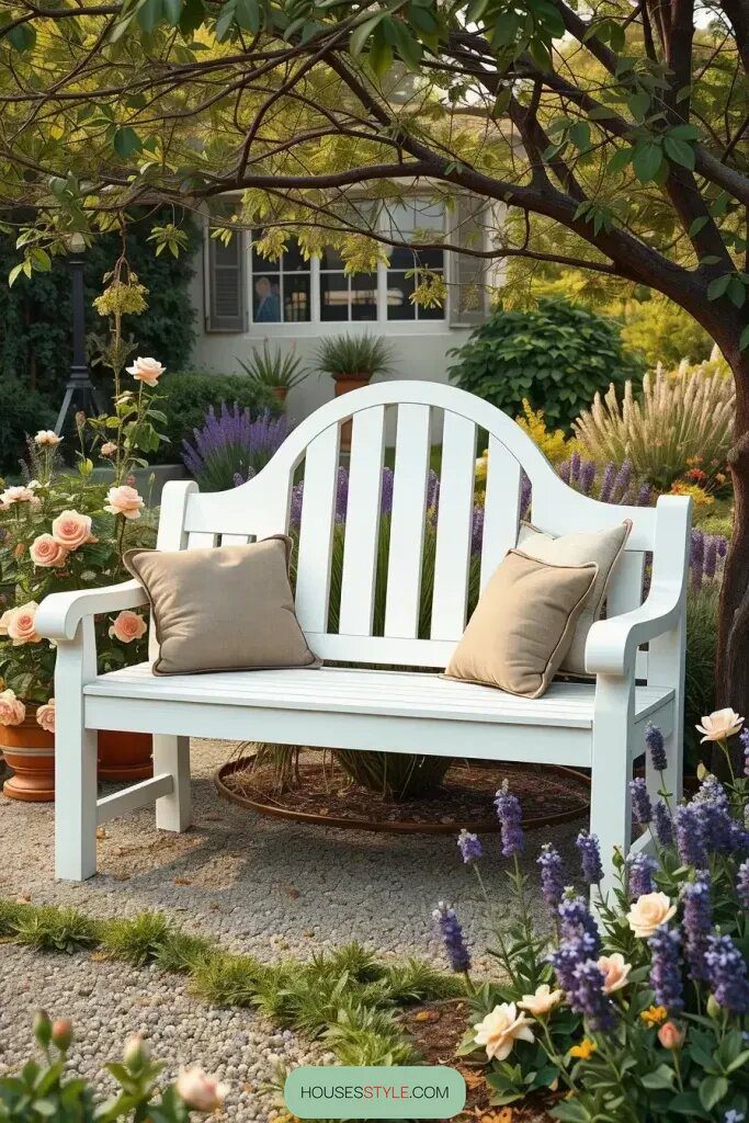 Classic White Wooden Benches for a Traditional Look - photo 2