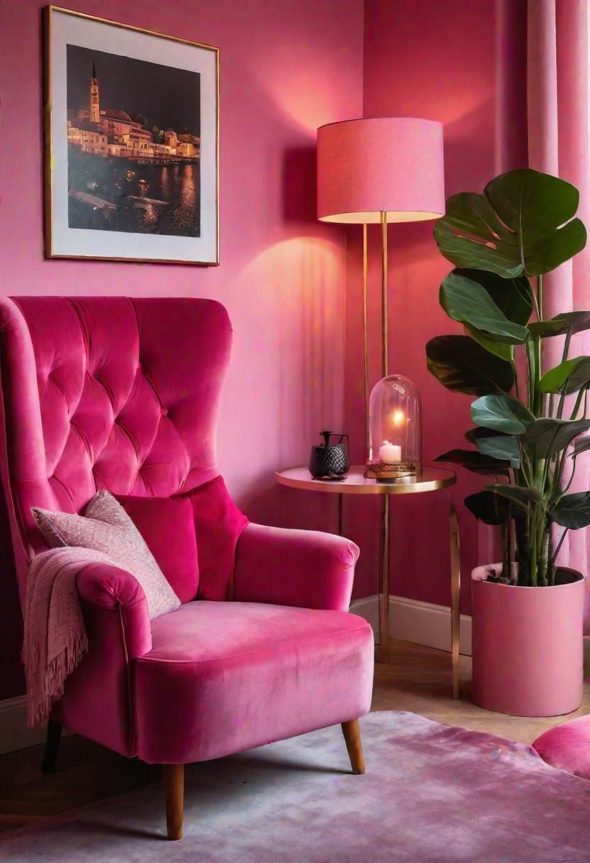 4. Pink Velvet Armchair Corner