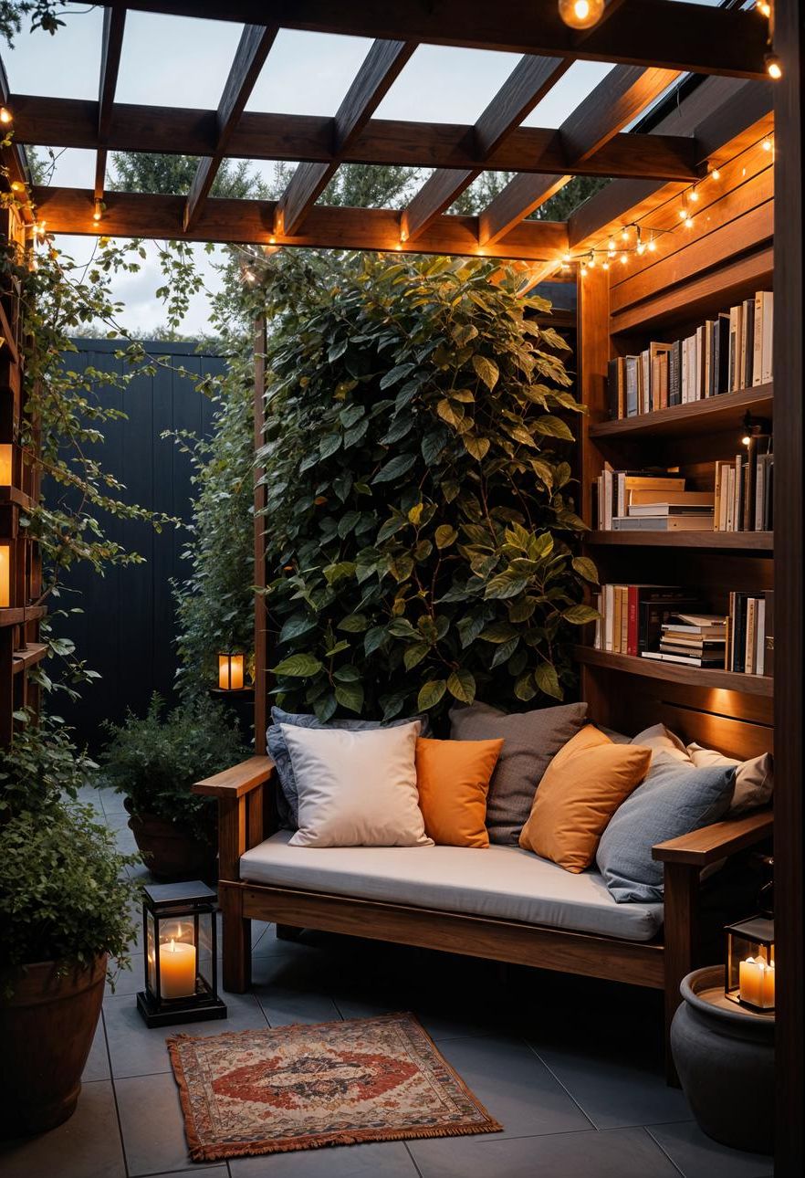 15. Cozy Pergola Reading Nook Ideas - photo 2
