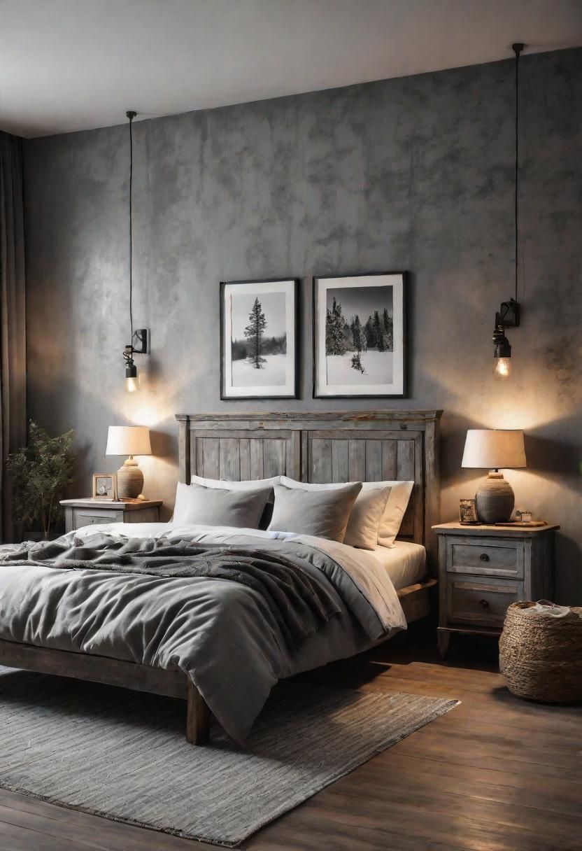 11. Cozy Grey Cottage Bedroom Looks