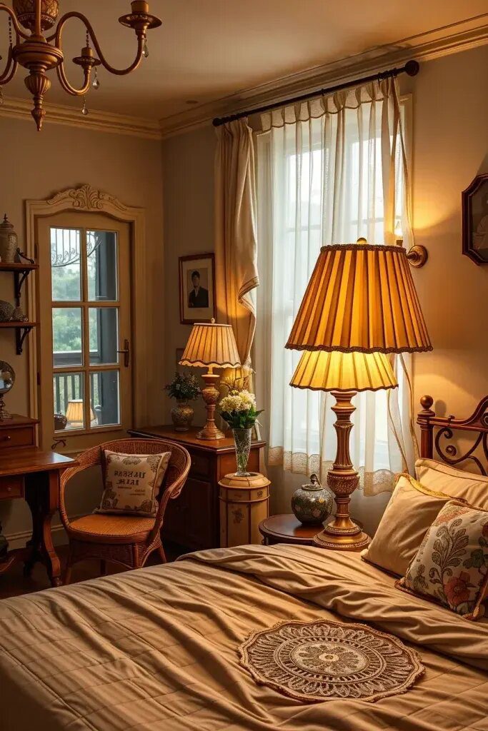 Gentle Lighting with Lampshades and Doilies