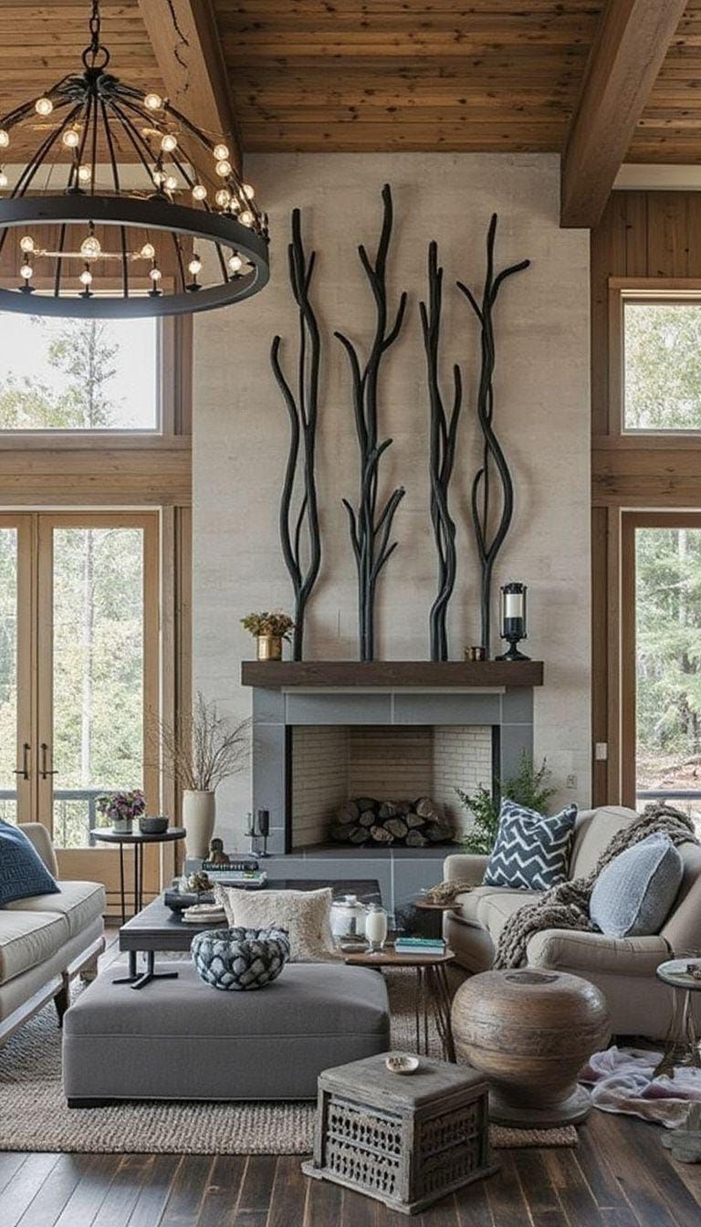 12. Metal Sculptures with Rustic Touches