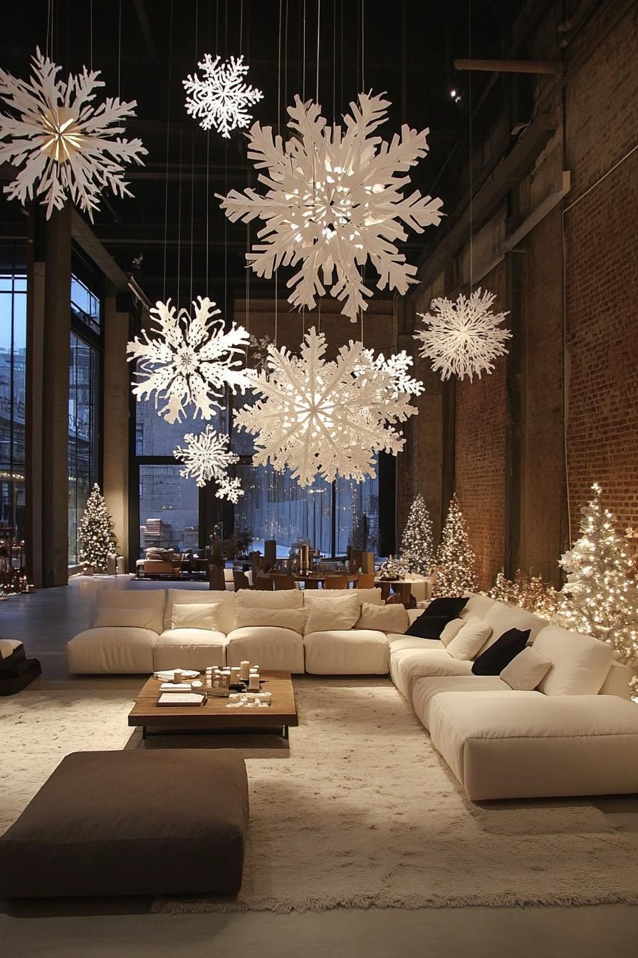 6. Creative Paper Snowflake Ceiling Ideas - photo 2