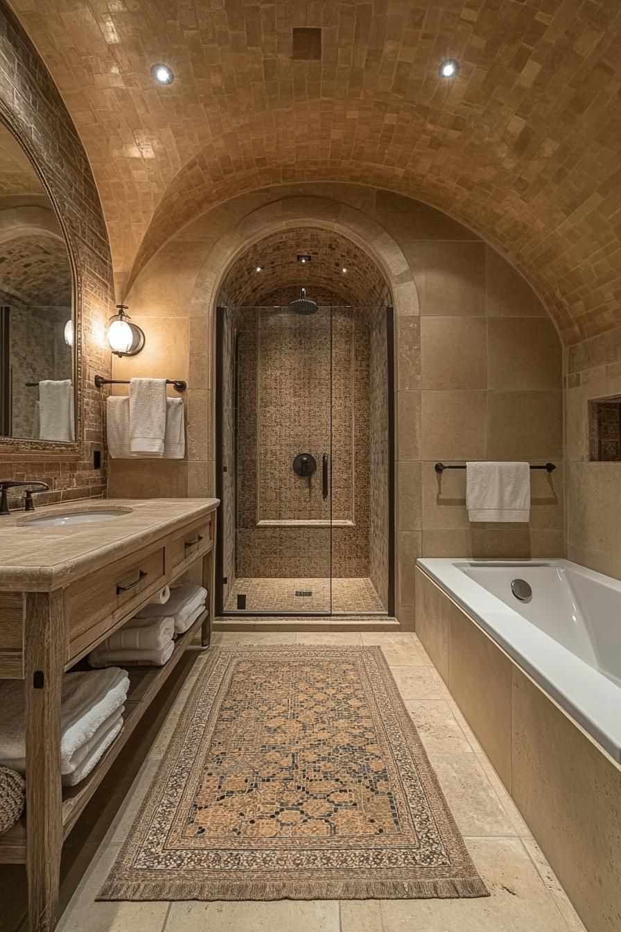 1. Curved Archways in Bathroom Design