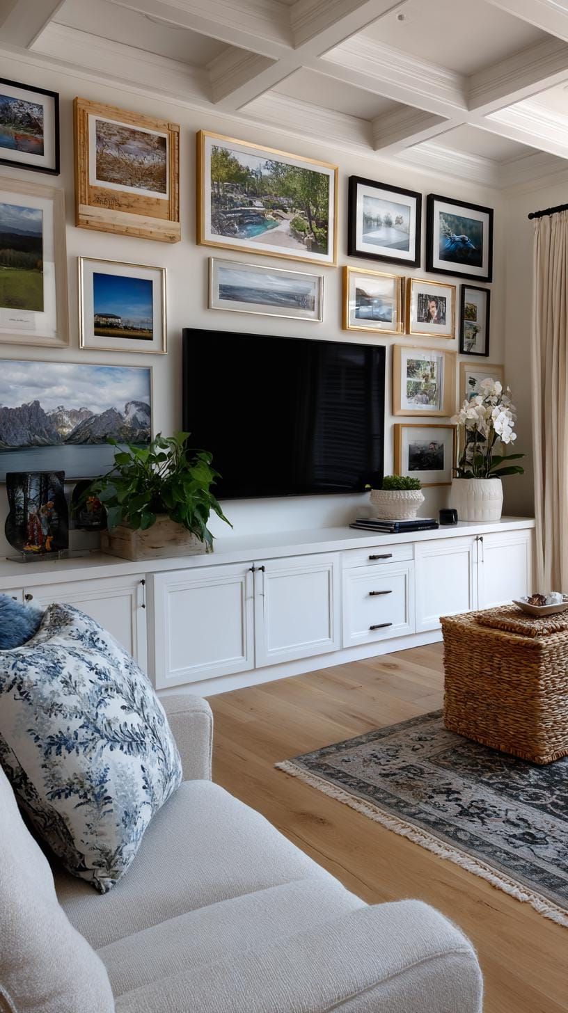 16. Art Arranged Around a Mounted Television - photo 2