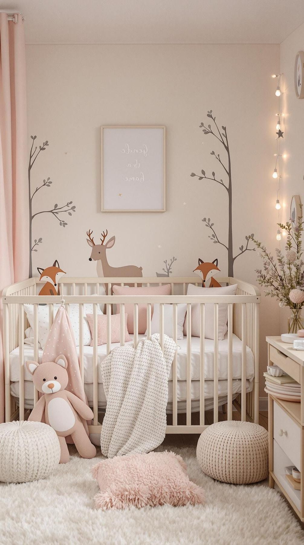 2. Woodland Creatures in Muted Pastels and Soft Fabrics