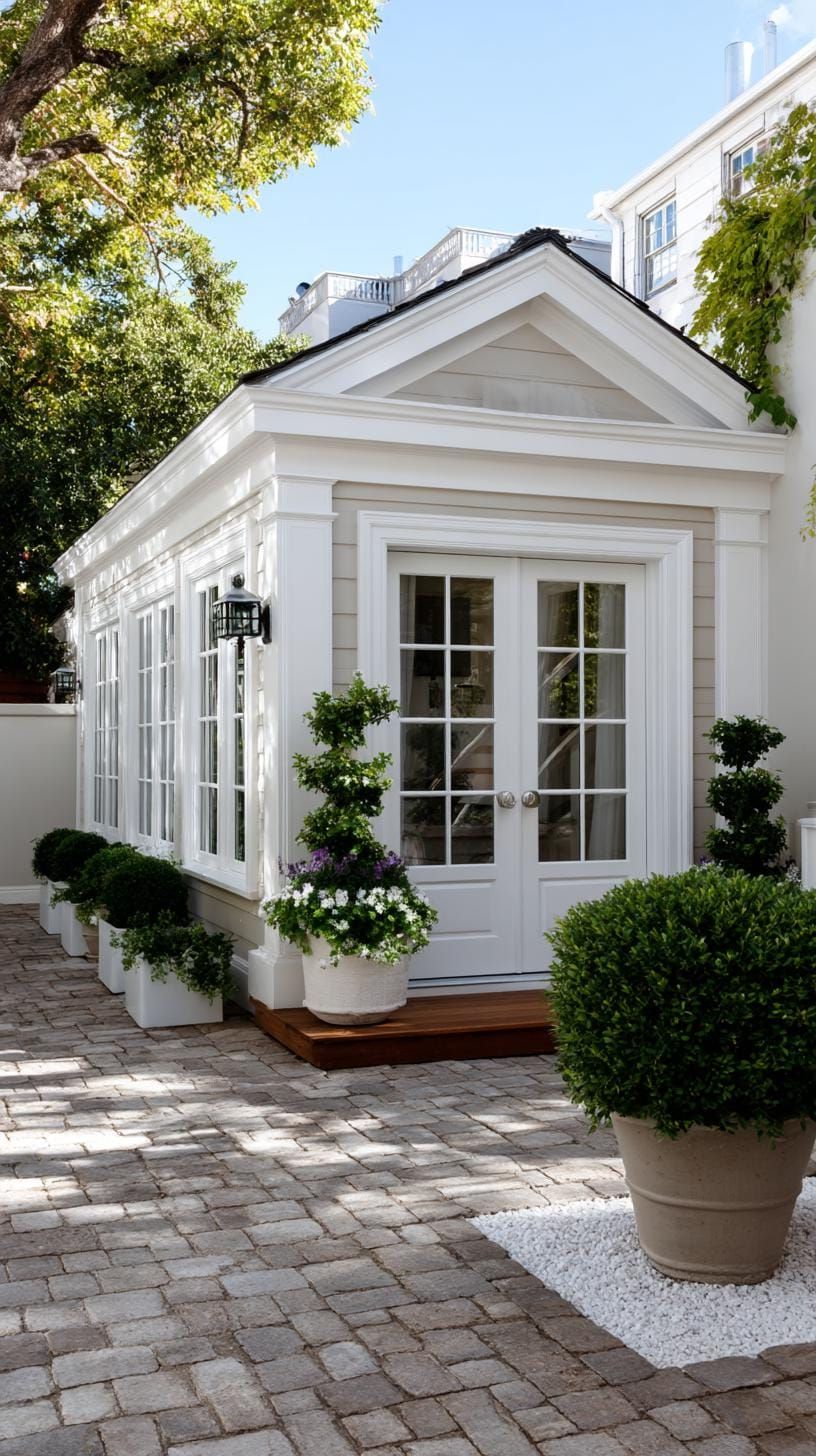 1. Classic White Trim for a Cozy Porch