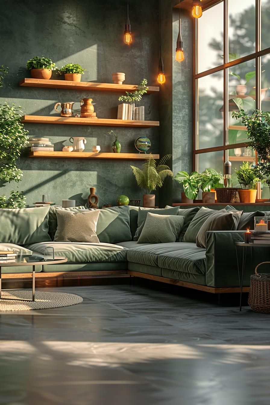 2. Modern Earthy Living Room Style