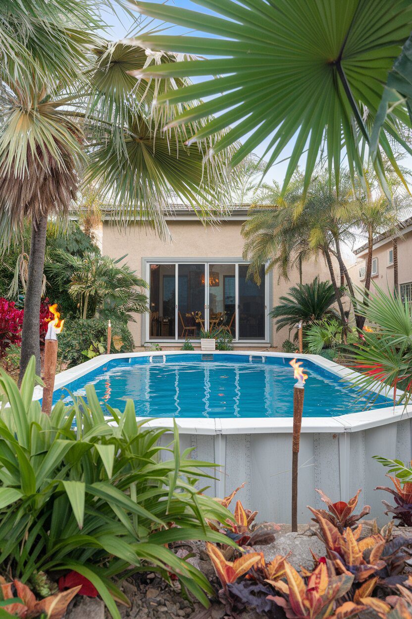 3. Surround Your Pool with Tropical Landscaping