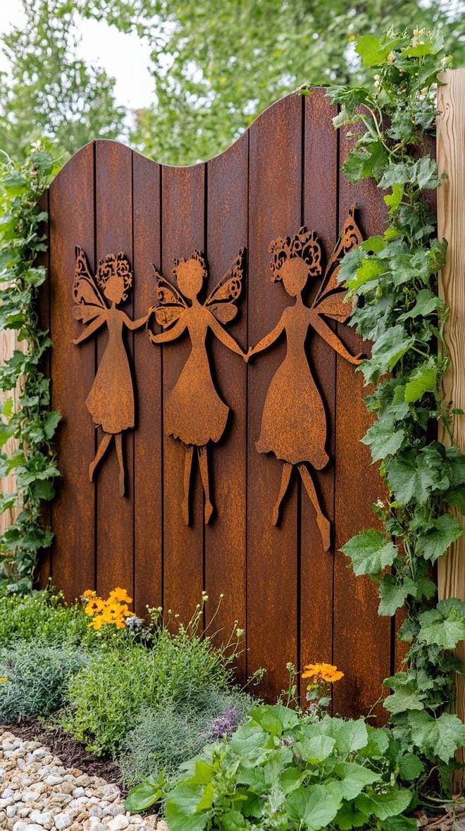 22. Fairy Silhouettes on a Reclaimed Wood Fence - photo 2