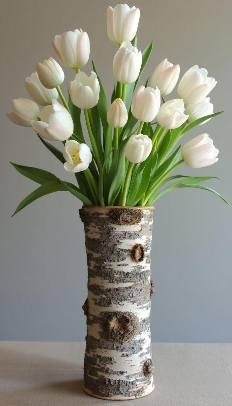 13. Birch and White Tulip Centerpiece - photo 2