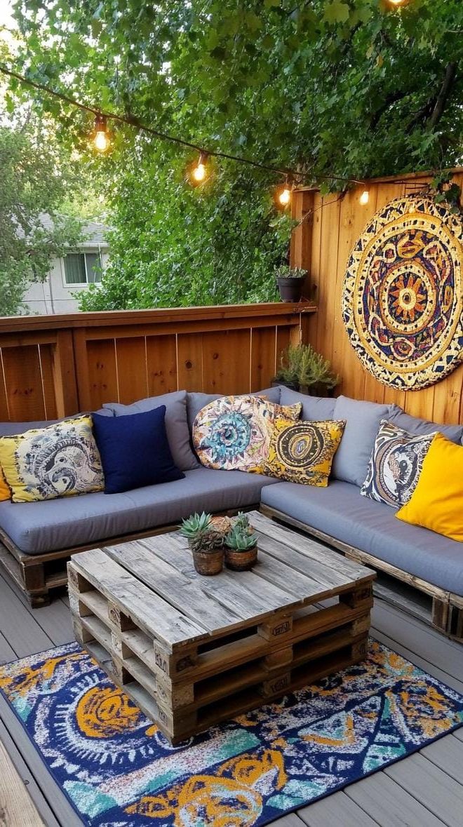 16. DIY Pallet Wood Sectional with Cushions - photo 4