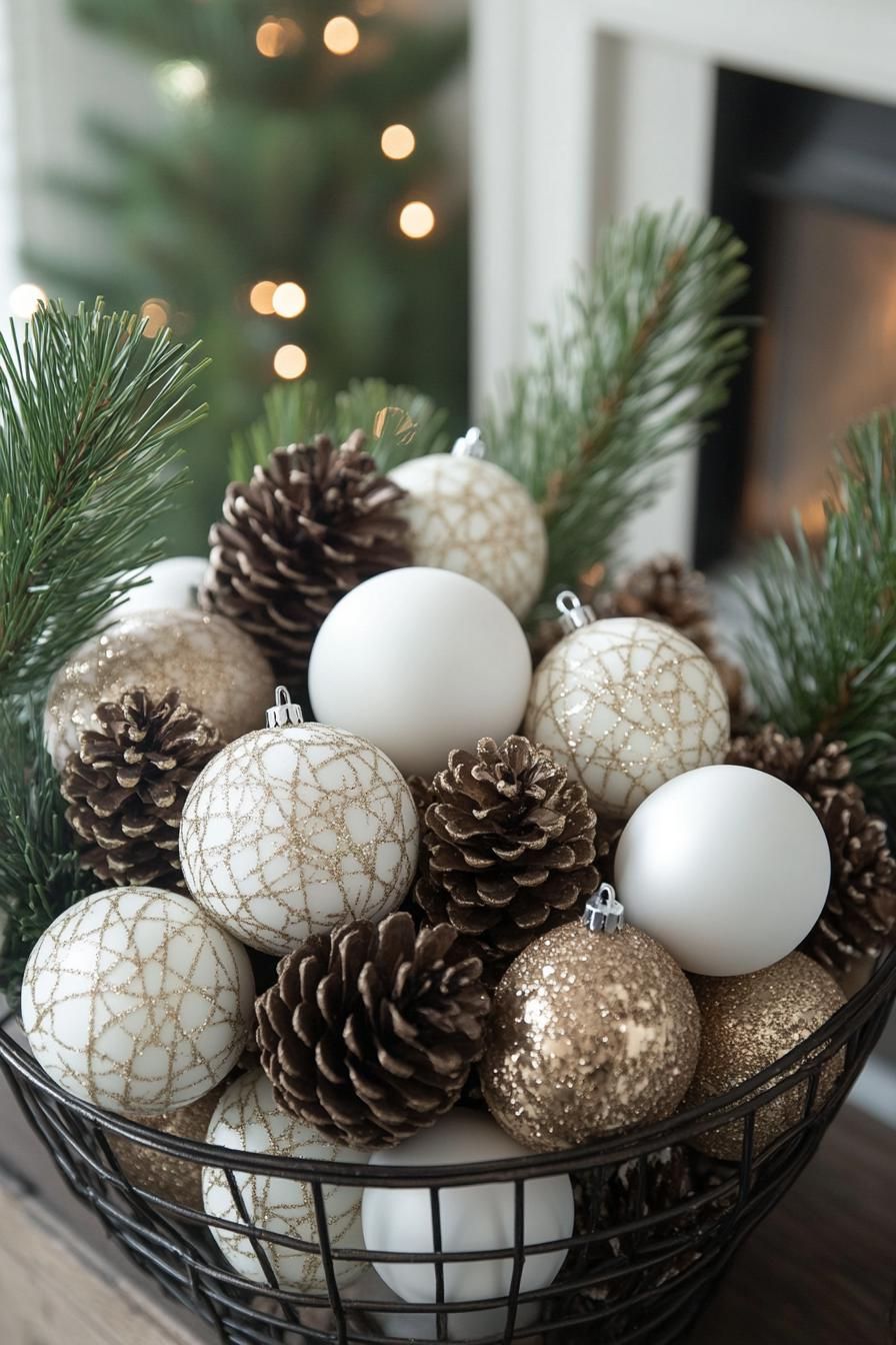 16. Black and White Holiday Baskets