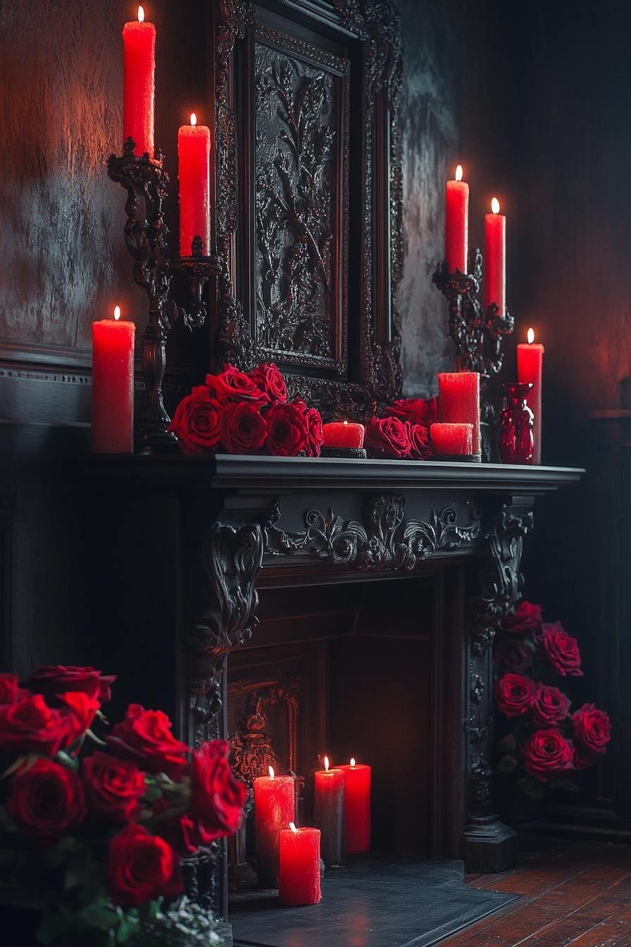 7. Gothic Christmas Mantel Styling - photo 2